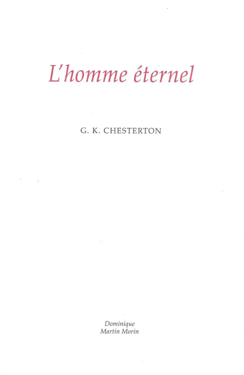 L'homme &eacute;ternel